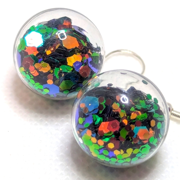 NEW Glitter Ball Earrings - Autumn Nights - Picture 3 of 3